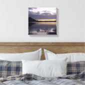 Paarse Zonsondergang Waterverf - Psalm 16:6 Canvas Afdruk (Insitu (Slaapkamer))