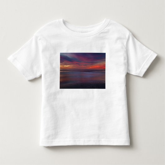 Paarse zonsopgang aan de kust van de oceaan kinder shirts (Voorkant)