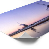 Paarse zonsopgang boven de windmolens poster (Hoek)