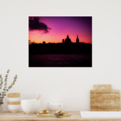 Paarse zonsopkomst in Valletta Poster (Keuken)