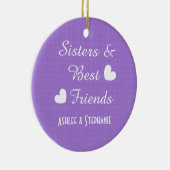 Paarse zussen en beste vrienden 2 hart A08A Keramisch Ornament (Rechts)