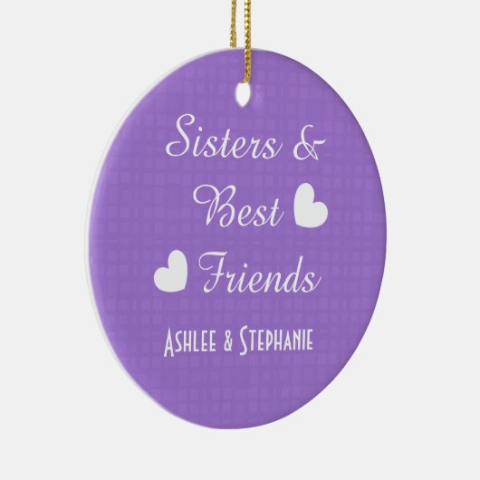Paarse zussen en beste vrienden 2 hart A08A Keramisch Ornament (Rechts)