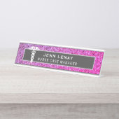Paarse zuurstofdrager Aangepast Bureau Naambordje (Voorkant)