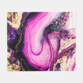 Paarse zwammen marmeren met glitter goud fleece deken (Voorkant (Horizontaal))