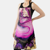 Paarse zwammen marmeren met glitter goud schort (Insitu)