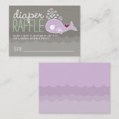 Paarse Zwangere mammiewalvis Raffle Tickets Informatiekaartje (Voorkant / Achterkant)