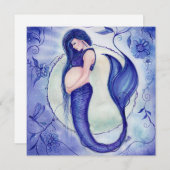 Paarse Zwangerschap Babyschoenen Uitnodigingen met (Voorkant / Achterkant)