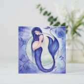 Paarse Zwangerschap Babyschoenen Uitnodigingen met (Staand voorkant)