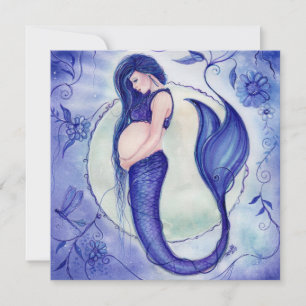 Paarse Zwangerschap Babyschoenen Uitnodigingen met