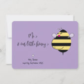 Paarse zwangerschapsaankondiging van Mama Bee Kaart (Voorkant)