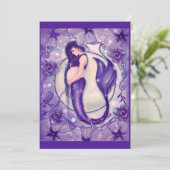 Paarse zwangerschapsslacht door Renee Bedankkaart (Staand voorkant)