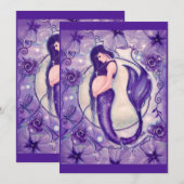 Paarse zwangerschapsslacht door Renee Bedankkaart (Voorkant / Achterkant)