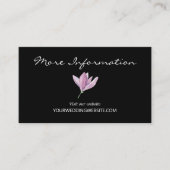 Paarse zwart bloemenbruiloft website informatiekaartje (Voorkant)