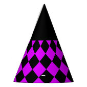 Paarse zwart Checker Diamond Pattern Feesthoedjes (Links)