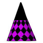 Paarse zwart Checker Diamond Pattern Feesthoedjes (Rechts)
