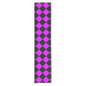 Paarse zwart Checker Diamond Pattern Korte Tafelloper (Voorkant)