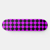 Paarse zwart Checker Diamond Pattern Persoonlijk Skateboard (Horizontaal)