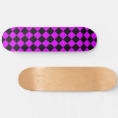 Paarse zwart Checker Diamond Pattern Persoonlijk Skateboard (Horizontaal)