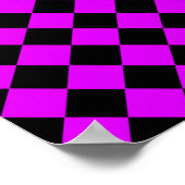Paarse zwart Checker Diamond Pattern Poster (Hoek)