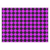 Paarse zwart Checker Diamond Pattern Tafelkleed (Voorkant (Horizontaal))