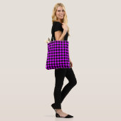 Paarse zwart Checker Diamond Pattern Tote Bag (Op model)