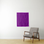 Paarse zwart Checker Diamond Pattern Wandkleed (In situ)
