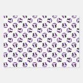 paarse zwart coördinerende kleur thema volleybal inpakpapier vel (Voorkant 3)