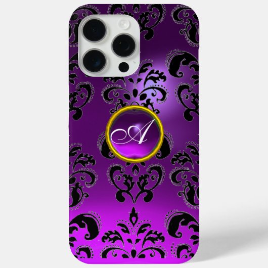 PAARSE ZWART-DAMASKMONOGRAM Case-Mate iPhone CASE (Achterkant)