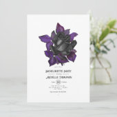 Paarse Zwart en Goud Gotische Bachelorette Kaart (Staand voorkant)