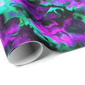 Paarse Zwart en Groen Abstract Patroondocument Cadeaupapier (Rol Hoek)