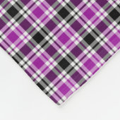 Paarse, zwart en wit geruite fleece deken (Hoek)