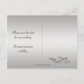 Paarse Zwart en Zilver Bewaar De Datum #2 Aankondigingskaart (Achterkant)