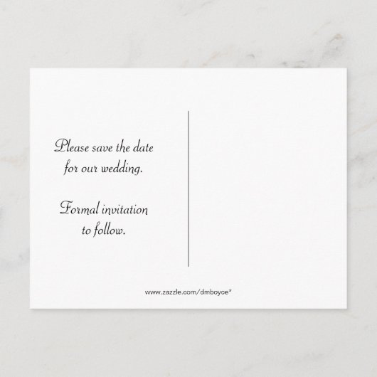 Paarse Zwart en Zilver Save The Date Aankondigingskaart (Achterkant)