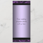 Paarse zwart gemarmerde huwelijksprogramma's programmakaart (Achterkant)