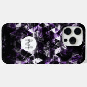 Paarse Zwart Geometrisch Smoky Abstract Monogram Case-Mate iPhone Case (Achterkant (horizontaal))