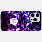 Paarse Zwart Geometrisch Smoky Abstract Monogram Case-Mate iPhone Case (Achterkant (horizontaal))