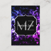 Paarse Zwart Geometrisch Smoky Abstract Monogram Visitekaartje (Achterkant)
