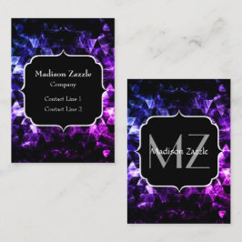 Paarse Zwart Geometrisch Smoky Abstract Monogram Visitekaartje