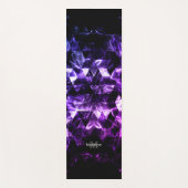 Paarse Zwart Geometrisch Smoky Abstract Monogram Yogamat (Voorkant)