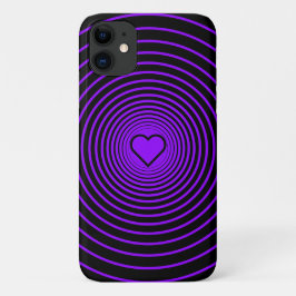 Paarse zwart gestreepte iPhone Case Kies kleuren