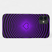 Paarse zwart gestreepte iPhone Case Kies kleuren (Achterkant (horizontaal))