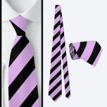 Paarse zwart gestreepte patroon stropdas<br><div class="desc">Paarse Zwart Gestreepte Patroon stropdas.</div>