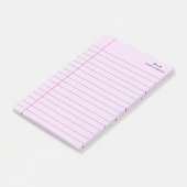 Paarse Zwart Gevoerde School Notitieboek Document  Post-it® Notes (Schuin)