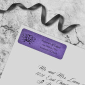 Paarse zwart gotische bruiloft etiket