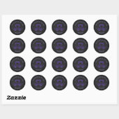Paarse zwart gotische bruiloft ronde sticker (Vel)