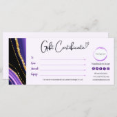 Paarse Zwart Goud Cadeaubon (Voorkant / Achterkant)
