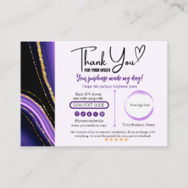 Paarse Zwart Goud Dank u Visitekaartje