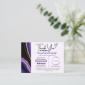 Paarse Zwart Goud Dank u Visitekaartje (Staand voorkant)