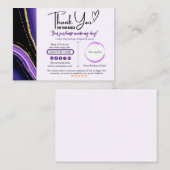 Paarse Zwart Goud Dank u Visitekaartje (Voorkant / Achterkant)