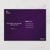 Paarse Zwart & Goud Glam Modern DANK U Briefkaart (Achterkant)